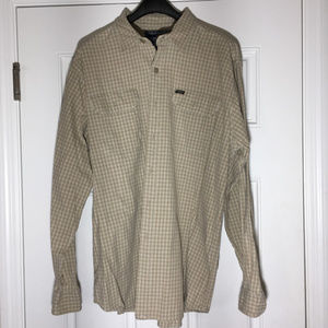 XL Polo Tan/White Plaid Button-down shirt